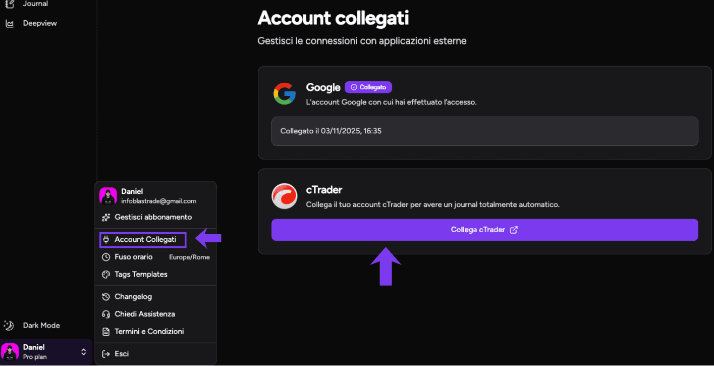 1. Conecta tu cuenta cTrader