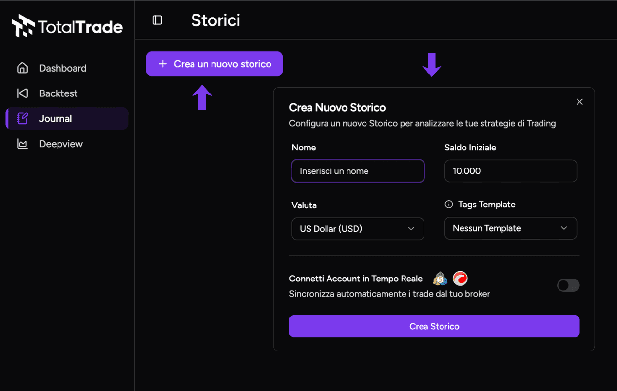 2. Crea un nuevo historial